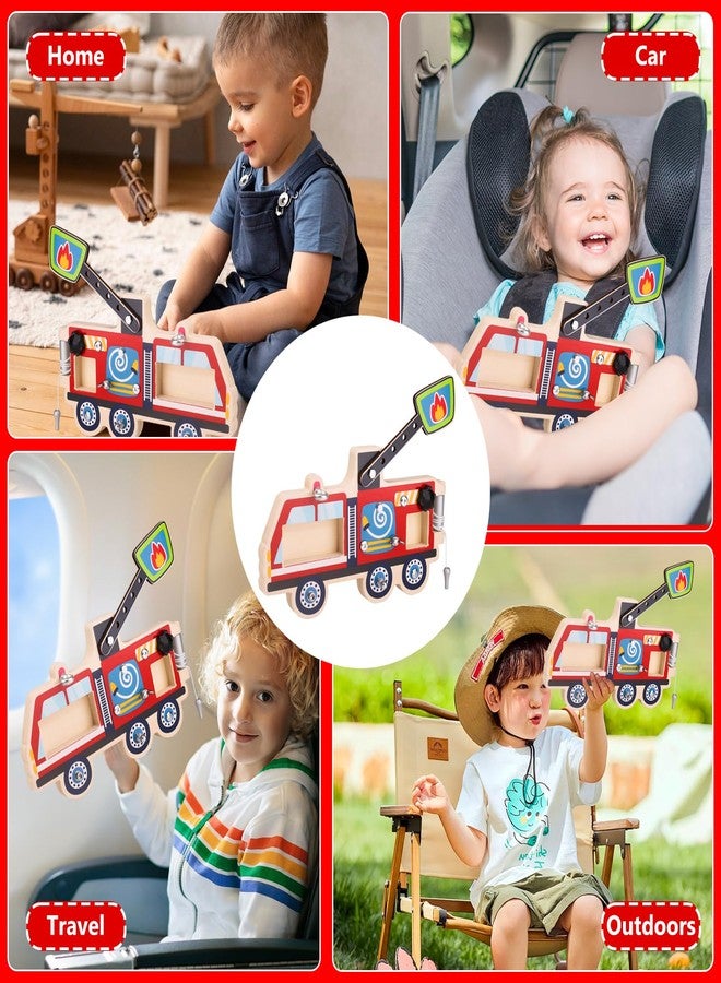 Liangding Montessori Screwdriver Busy Board Fire Truck - Wooden STEM Fine Motor Skills Sensory Learning Toy for Kids Ages 3-6, Great Gift for Boys and Girls - Image 5